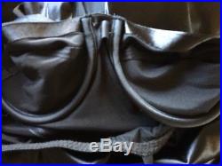 Vintage Victorias Secret Black Satin Nightgown Slip-Dress 34B Medium USA Made