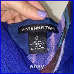 Vintage Vivienne Tam Silk Layered Floral Print Dress Sz 1