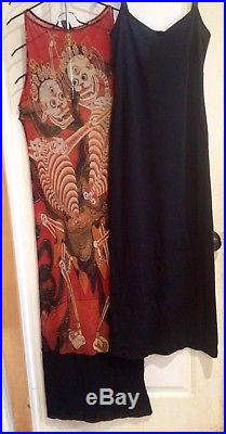 Vintage Vivienne Tam skeleton dress Rare 2 piece withslip full length sleeveless