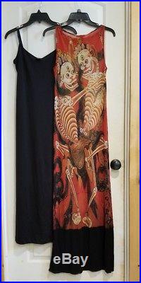 Vintage Vivienne Tam skeleton dress Rare 2 piece withslip full length sleeveless