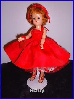 Vintage Vogue Jill Doll All Original Red Dress-shoes-hat-purse-slips-nylons Wow