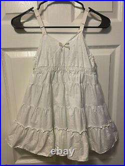 Vintage White Lace Girls Dress Size 8 Pageant Party Her Majesty Slip 1950s 1960s