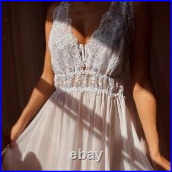 Vintage White Organza Lace Slip Dress