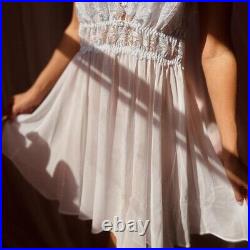 Vintage White Organza Lace Slip Dress