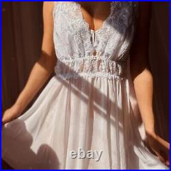 Vintage White Organza Lace Slip Dress