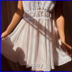 Vintage White Organza Lace Slip Dress