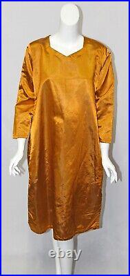 Vintage Womens Handmade Copper Satin Slip Dress
