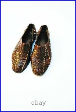 Vintage Woven Leather Cole Haan Resort Mens Weave Slip On Shoes 7.5 B Sandals
