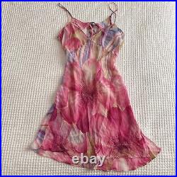 Vintage Y2K 90s Victoria's Secret Rare Floral Silk Slip Dress