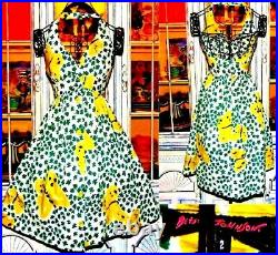 Vintage Y2K Betsey Johnson Dress Butterfly Slip Button Down Flare Size Small 2