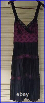 Vintage Y2K Betsey Johnson Dress NWT Lace Sheer Mesh Tie Bust Babydoll MSRP $298