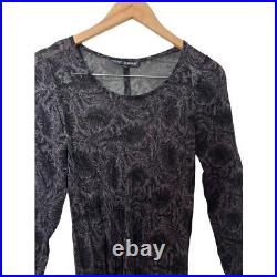 Vintage Y2K Betsey Johnson Purple Black Maxi Sheer Slip Dress M
