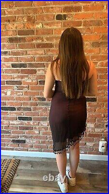 Vintage Y2K Betsey Johnson Silk Slip Grunge Goth Fairy Midi Dress