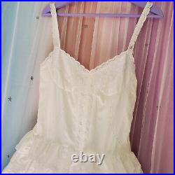 Vintage Y2K Betsey Johnson White Ruffled Lace and Tulle Tea Party Dress 8 Med