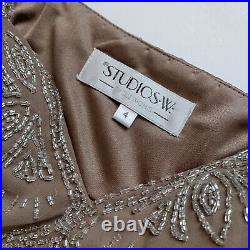 Vintage Y2K Sue Wong victorian embellished slip dress Size 4