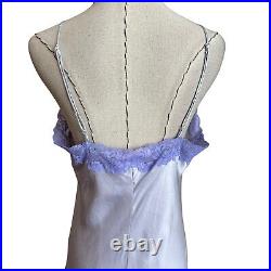 Vintage Y2K Victoria's Secret SILK Lavender Lace Bias Cut Slip Dress Fairy Med