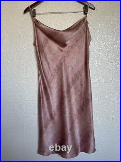 Vintage Y2K Victorias Secret Pure Silk Pink Snake Print Lingerie Slip Dress Sz S