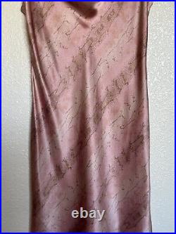 Vintage Y2K Victorias Secret Pure Silk Pink Snake Print Lingerie Slip Dress Sz S