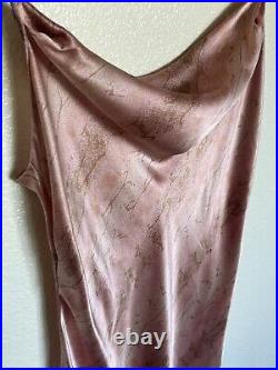 Vintage Y2K Victorias Secret Pure Silk Pink Snake Print Lingerie Slip Dress Sz S