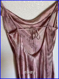 Vintage Y2K Victorias Secret Pure Silk Pink Snake Print Lingerie Slip Dress Sz S