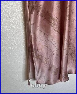 Vintage Y2K Victorias Secret Pure Silk Pink Snake Print Lingerie Slip Dress Sz S