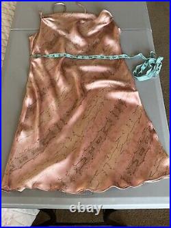 Vintage Y2K Victorias Secret Pure Silk Pink Snake Print Lingerie Slip Dress Sz S