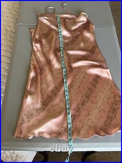 Vintage Y2K Victorias Secret Pure Silk Pink Snake Print Lingerie Slip Dress Sz S