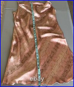 Vintage Y2K Victorias Secret Pure Silk Pink Snake Print Lingerie Slip Dress Sz S