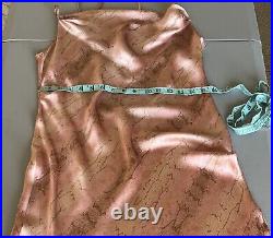 Vintage Y2K Victorias Secret Pure Silk Pink Snake Print Lingerie Slip Dress Sz S