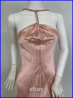 Vintage Zac Posen Slip Dress Bias Cut Silk Satin Keyhole Bodice Made In US Sz 0