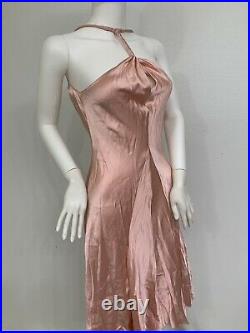 Vintage Zac Posen Slip Dress Bias Cut Silk Satin Keyhole Bodice Made In US Sz 0