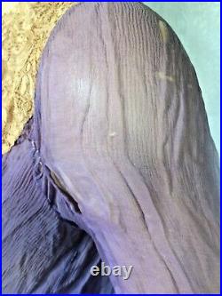 Vintage formal Dress 30s handkerchief Silk chiffon Bridal wedding LS purple Slip