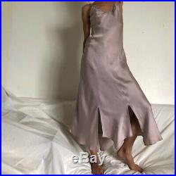 Vintage late 90s early 00s Mango dusky lilac silk slip dress gown Size Small