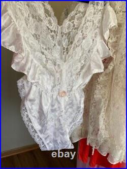 Vintage lingerie lot nightgowns glam lacey teddy rompers