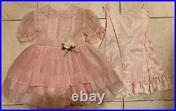 Vintage new with tag girls pink sheer ruffle dress with slip size 4
