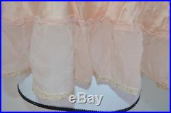 Vintage pink Long Spaghetti Strap Lingerie Slip Nightgown silk Size XS/ S