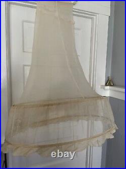 Vintage wedding Bridal Farthingale Steel Hoop Skirt Late 1800s Victorian