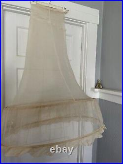 Vintage wedding Bridal Farthingale Steel Hoop Skirt Late 1800s Victorian