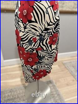 Vintage y2k Cache dress zebra and floral assymetrical juniors size 7 semi formal