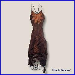 Vintage y2k Marciano goblincore dark fairy asymmetrical dress Prom 2000s