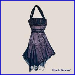 Vintage y2k micro mesh whimsygoth asymmetrical dress size small