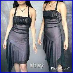 Vintage y2k micro mesh whimsygoth asymmetrical dress size small