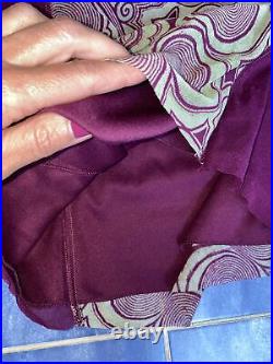 Vivienne Tam Y2K Vintage Mesh Neck Dress Purple Floral Graphic Print NWOT Size 0