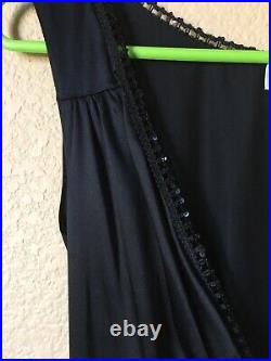 Vntg Philosophy Alberta Ferretti 100% Silk Slip Dress Sequin Trim Front Tie 0/2