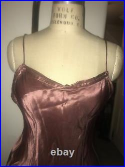 Voyage Of London Maroon Rayon Satin Slip Dress One Size (up To 8) Vintage