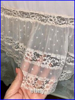 Vtg 38+ Fancy PINK Van Raalte OPAQUELON Dress SLIP w 8 Chiffon Lace Hem nightie