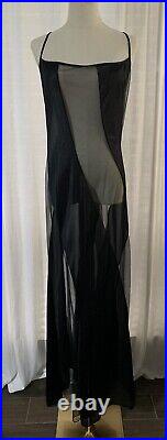 Vtg 3X Fredericks of Hollywood Sheer Illusion Mesh Maxi Gown Slip Dress Nylon