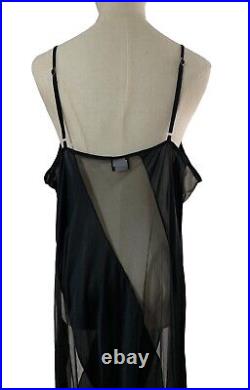 Vtg 3X Fredericks of Hollywood Sheer Illusion Mesh Maxi Gown Slip Dress Nylon