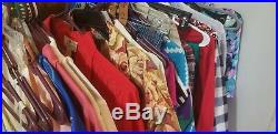 Vtg 40pcs Women's 60s 70s 80s Dress Prints Clothing Slips Gowns Sweater Lot