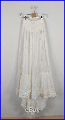 Vtg 40s 50s 60s DRESS LOT Cotton Button Slip EDWARDIAN Petticoat Skirt Shawl 8+
